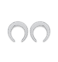 Boucles d'oreilles croissants de lune Argent 925 rhodié