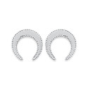 Boucles d'oreilles croissants de lune Argent 925 rhodié