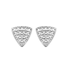 Puces d'oreilles Argent 925 rhodié triangulaires Oxyde de Zirconium