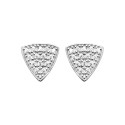 Puces d'oreilles Argent 925 rhodié triangulaires Oxyde de Zirconium