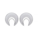 Boucles d'oreilles femme puces Argent 925 rhodié croissant de lune inversé