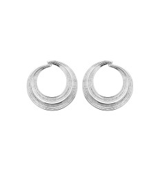 Boucles d'oreilles anneaux larges Argent 925 rhodié pendantes
