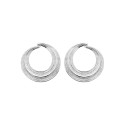 Boucles d'oreilles anneaux larges Argent 925 rhodié pendantes