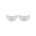 Boucles puces d'oreilles demi lune étoile femme Argent 925 rhodié