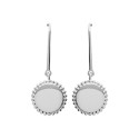 Boucles d'oreilles crochets Argent 925 rhodié pendantes rondes