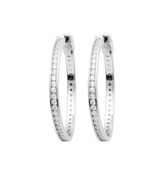 Créoles Argent 925 rhodié et Oxyde de Zirconium