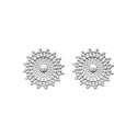 Boucles d'oreilles puces rondes femme Argent 925 rhodié motifs incas ethniques