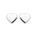 Boucles d'oreilles puces femme coeur Argent 925 rhodié
