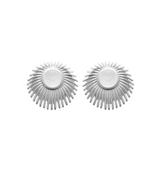 Boucles d'oreilles rondes puces Nacre Argent 925