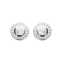 Puces d'oreilles rondes Argent 925 femme et Oxyde de Zirconium