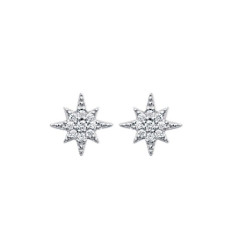 Boucles d'oreilles étoiles Argent 925 rhodié et Oxyde de Zirconium