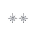 Boucles d'oreilles étoiles Argent 925 rhodié et Oxyde de Zirconium