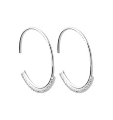 Créoles Argent 925 rhodié et Oxyde de Zirconium