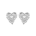 Boucles d'oreilles puces coeurs femme Argent 925 rhodié