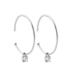 Créoles Argent 925 rhodié et Oxyde de Zirconium