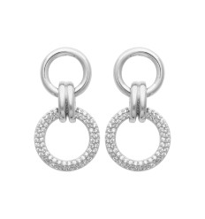 Boucles d'oreilles femme Argent 925 rhodié et Oxyde de Zirconium
