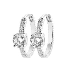 Créoles Argent 925 rhodié et Oxyde de Zirconium