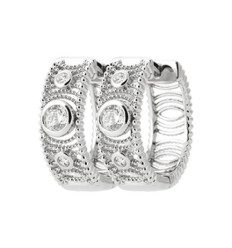 Créoles Argent 925 rhodié et Oxyde de Zirconium