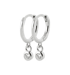 Créoles Argent 925 rhodié et Oxyde de Zirconium