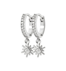 Créoles Argent 925 rhodié et Oxyde de Zirconium