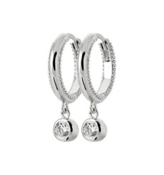 Créoles Argent 925 rhodié et Oxyde de Zirconium