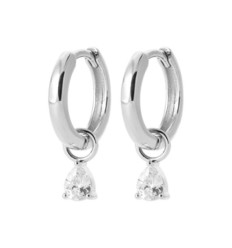 Créoles Argent 925 rhodié et Oxyde de Zirconium