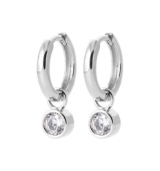 Créoles Argent 925 rhodié et Oxyde de Zirconium