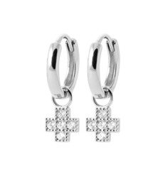 Créoles Argent 925 rhodié et Oxyde de Zirconium