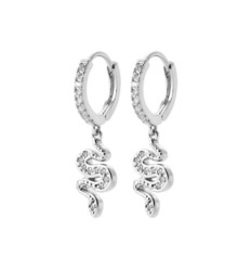 Créoles Argent 925 rhodié et Oxyde de Zirconium