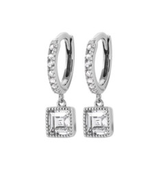 Créoles Argent 925 rhodié et Oxyde de Zirconium