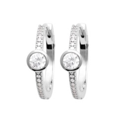 Créoles Argent 925 rhodié et Oxyde de Zirconium