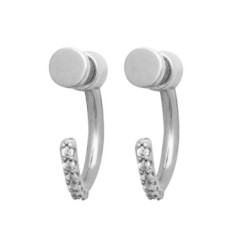 Créoles Argent 925 rhodié et Oxyde de Zirconium