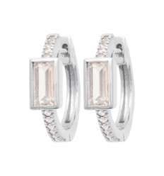 Créoles Argent 925 rhodié et Oxyde de Zirconium