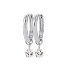 Créoles Argent 925 rhodié et Oxyde de Zirconium