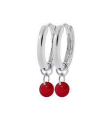 Créoles Pierre de synthèse Argent 925 rhodié