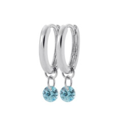 Créoles Argent 925 rhodié et Oxyde de Zirconium