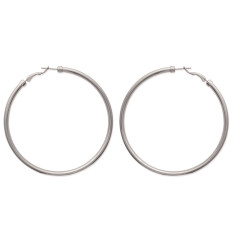 Créoles épaisses femme Acier inoxydable 316L 40mm x 3mm charnières