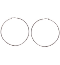 Grandes créoles Acier inoxydable femme 70mm x 2mm avec charnières