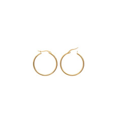 Petites Créoles Acier inoxydable femme doré jaune 30mm x 2mm