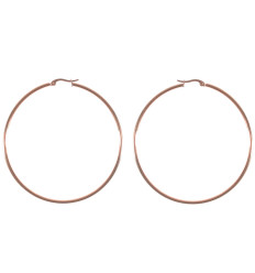 Boucles d'oreilles grandes créoles Acier rose 70mm x 2mm