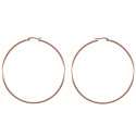 Boucles d'oreilles grandes créoles Acier rose 70mm x 2mm