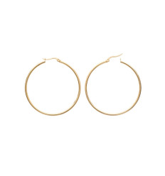 Créoles pour femme Acier inoxydable doré jaune 5CM x 2mm