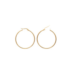 Créoles femme Acier doré jaune 4cm x 2mm