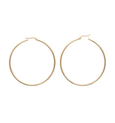 Grandes créoles Acier doré jaune 60mm x 2mm