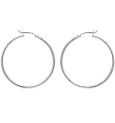 Boucles d'oreilles Créoles femme 40mm x 2mm en argent 925 massif