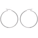 Boucles d'oreilles Créoles femme 40mm x 2mm en argent 925 massif