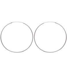 Grandes créoles fines en argent massif 70mm x 1.5mm