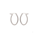 Boucles d'oreilles Créoles ovales argent 925 rhodié 25mm x 17mm x 2mm