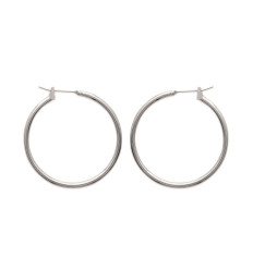 Petites Créoles femme argent massif 925 rhodié 30mm x 2mm