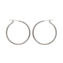 Petites Créoles femme argent massif 925 rhodié 30mm x 2mm